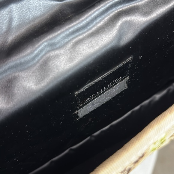 Vintage Cherry Blossom Floral Messenger Bag Light Brown Briefcase by Athleta - Picture 4 of 7